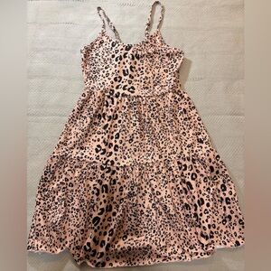 Pink cheetah print casual dress, size S
